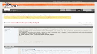
                            10. Compte credit mutuel en ligne: c'est quoi le login? - Forums Canard PC