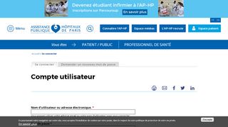 
                            7. Compte utilisateur | APHP