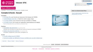 
                            5. Comptes & Accès - Accueil — Intranet STIC - Université de Genève