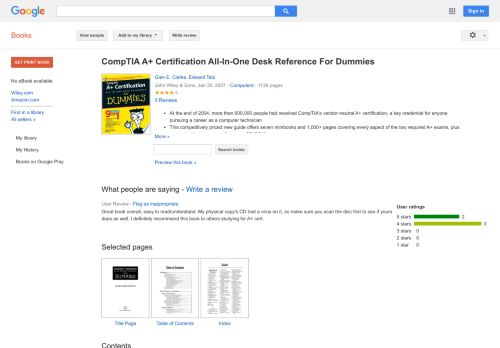 
                            7. CompTIA A+ Certification All-In-One Desk Reference For Dummies  - Google بکس کا نتیجہ