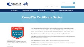 
                            10. CompTIA Certificate Series - Collin College