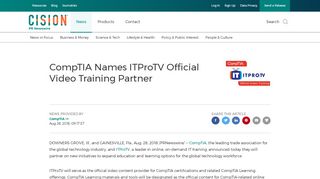 
                            11. CompTIA Names ITProTV Official Video Training ... - PR Newswire