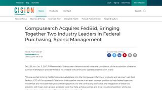 
                            7. Compusearch Acquires FedBid, Bringing Together Two Industry ...