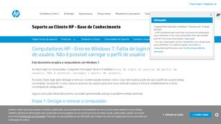 
                            10. Computadores HP - Erro no Windows 7: Falha de login no serviço de ...