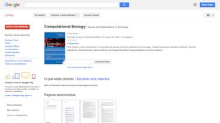 
                            10. Computational Biology: Issues and Applications in Oncology