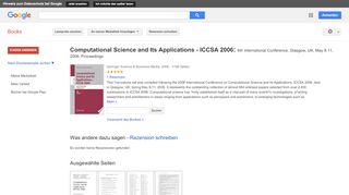 
                            9. Computational Science and Its Applications - ICCSA 2006: 6th ...