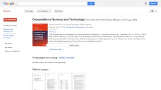 
                            10. Computational Science and Technology: 5th ICCST 2018, Kota ... - Google Books Result