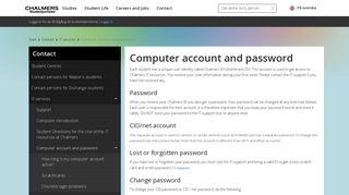 
                            8. Computer account and password | Chalmers studentportal