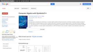 
                            7. Computer Algebra with SymbolicC++ - Google-teoshaun tulos