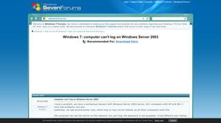 
                            11. computer can't log on Windows Server 2003 - Windows 7 Help Forums