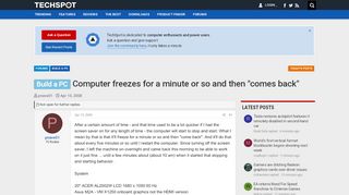 
                            6. Computer freezes for a minute or so and then 