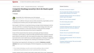 
                            1. Computer Hacking (security): How do I hack a paid porn site? - Quora