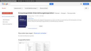 
                            10. Computergestützte Unternehmungskooperation: Potentiale — ... - Google Books-Ergebnisseite