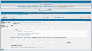 
                            7. Computername und angemeldeter User mittels VBA auslesen Office ...