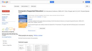 
                            10. Computers Supported Education: 9th International Conference, CSEDU ...