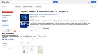 
                            6. Computing Research & Innovation (CRINN) Vol 2, October 2017