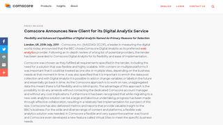 
                            7. Comscore Announces New Client for its Digital Analytix Service...