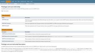 
                            10. com.sun.mail.smtp (JavaMail API documentation) - Java EE