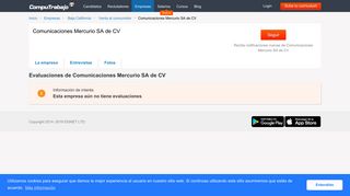 
                            6. Comunicaciones Mercurio SA de CV Evaluaciones de - Computrabajo