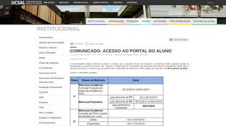 
                            8. COMUNICADO: Acesso ao Portal do Aluno - UCSal &mdash ...