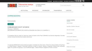 
                            10. comunicado cg nº 1413/2016 - Tribunal de Justiça de São Paulo