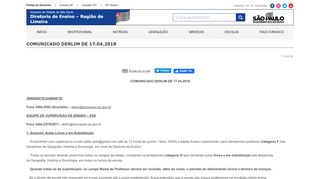 
                            10. COMUNICADO DERLIM DE 17.04.2018 – Diretoria de Ensino ...