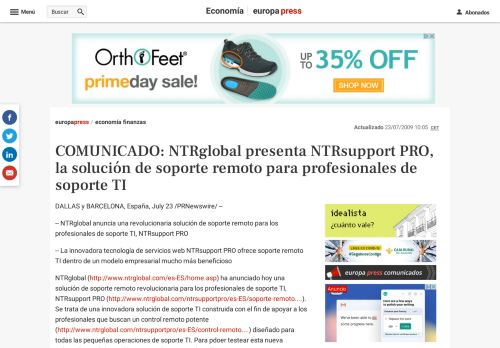 
                            8. COMUNICADO: NTRglobal presenta NTRsupport PRO, la solución ...