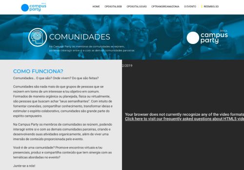 
                            6. Comunidades | Campus Party Brasil