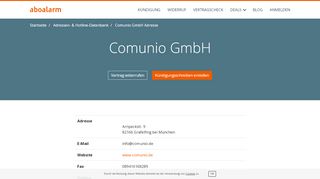 
                            13. Comunio GmbH Kündigungsadresse und Kontaktdaten - Aboalarm