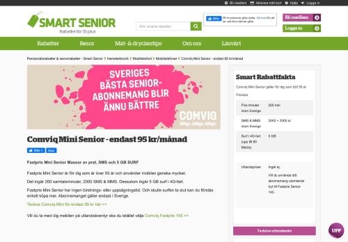 
                            13. Comviq Mini Senior 5 GB surf | Pensionärsrabatter & seniorrabatter ...