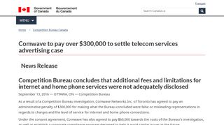 
                            9. Comwave to pay over $300,000 to settle telecom services advertising ...