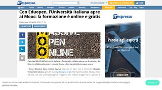 
                            8. Con Eduopen, l'Università italiana apre ai Mooc: la formazione è ...