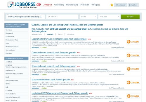 
                            6. CON-LOG Logistik und Consulting GmbH Jobs und Stellenangebote ...