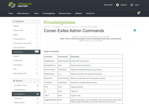 
                            5. Conan Exiles Admin Commands - Knowledgebase - Streamline Servers