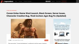
                            9. Conan Exiles Game Wont Launch, Black Screen, Server Issues ...