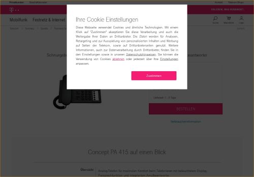 
                            13. Concept PA 415 schnurgebundenes Telefon kaufen | Telekom