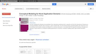 
                            13. Conceptual Modeling for Novel Application Domains: ER 2003 Workshops ...