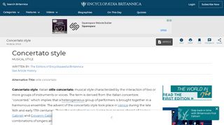 
                            8. Concertato style | musical style | Britannica.com