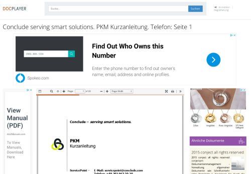 
                            9. Conclude serving smart solutions. PKM Kurzanleitung. Telefon ...