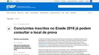 
                            4. Concluintes inscritos no Enade 2018 já podem consultar o local de ...