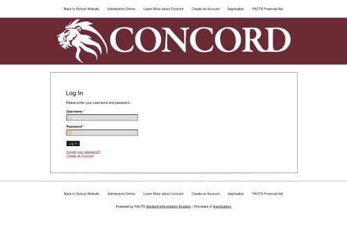 
                            10. Concord Christian School - Online Application - Log In - RenWeb