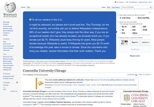 
                            7. Concordia University Chicago - Wikipedia