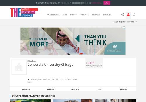 
                            11. Concordia University-Chicago World University Rankings | THE