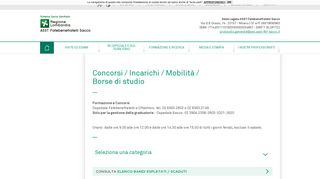 
                            2. Concorsi / Incarichi / Mobilità / Borse di studio | ASST FBF SACCO