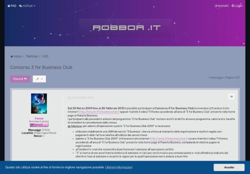 
                            6. Concorso 3 for Business Club - RobboR.it