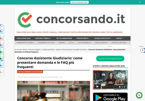 
                            12. Concorso Assistente Giudiziario: come presentare ... - Concorsando.it