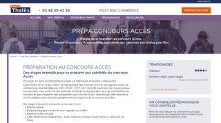 
                            5. Concours Acces : stages de préparation en Terminale - Cours Thalès