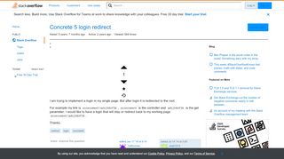 
                            6. Concrete 5 login redirect - Stack Overflow