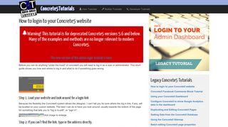 
                            10. Concrete5Tutorials :: How to login to your Concrete5 website