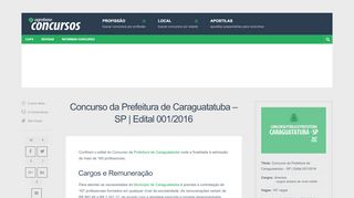 
                            3. Concurso da Prefeitura de Caraguatatuba - SP | Edital 001/2016